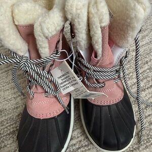 Cat & Jack Pink and Black Kids Boots